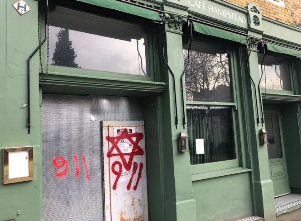 Londra Graffiti Antisemiti Sui Muri Di Una Sinagoga Durante La Festa Di Hanukkah Open