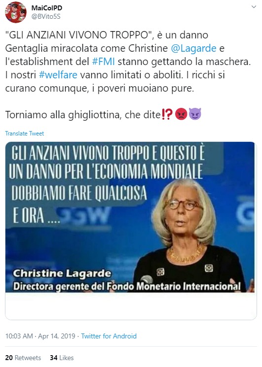 Le False Citazioni Di Christine Lagarde Contro Gli Anziani Open