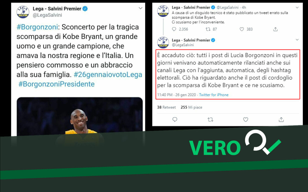 Lo Strano Algoritmo Della Lega E Il Tweet Cancellato Sulla Morte Di Kobe Bryant A Sostegno Di Borgonzoni Open