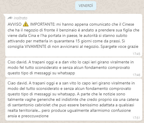 Coronavirus Il Messaggio Whatsapp Che Rischia Di Danneggiare Qualunque Negozio Cinese Di Fronte A Un Benzinaio Open