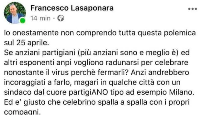 Coronavirus E 25 Aprile Bufera Sul Consigliere Leghista Di Forli Per Frasi Choc Sui Partigiani La Lega Lo Espelle Open