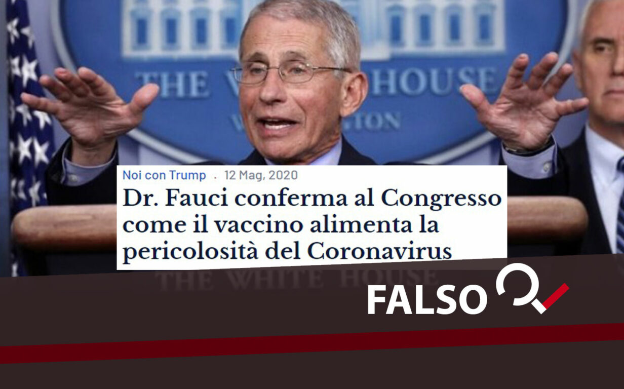 Fauci Conferma Al Congresso Come Il Vaccino Alimenta La Pericolosita Del Coronavirus No Frasi Decontestualizzate Open