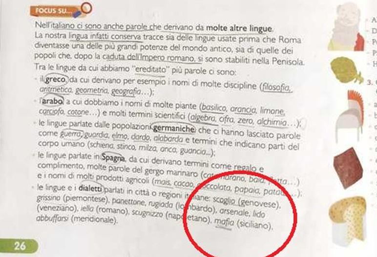 La Parola Mafia Esempio Di Dialetto Siciliano L Incredibile Frase In Un Testo Scolastico Edito Da Mondadori Che Si Scusa Open